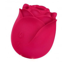 Малиновый вибростимулятор в форме бутона розы