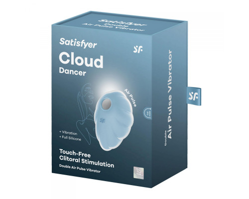 Заказать Голубой вакуум-волновой клиторальный вибростимулятор Cloud Dancer