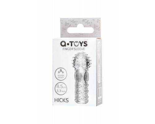 Заказать Прозрачная рельефная насадка на палец Hicks - 8,5 см.