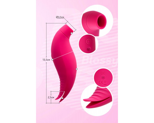 Ярко-розовый многофункциональный стимулятор клитора Blossy