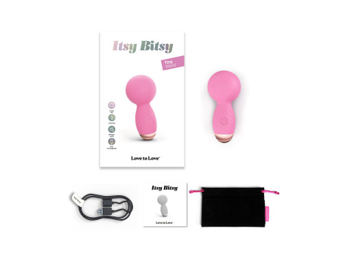 Заказать Розовый мини-wand вибратор Itsy Bitsy Mini Wand Vibrator
