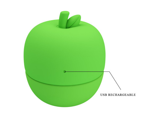 Заказать Зеленый клиторальный стимулятор в форме яблочка Apple Secret