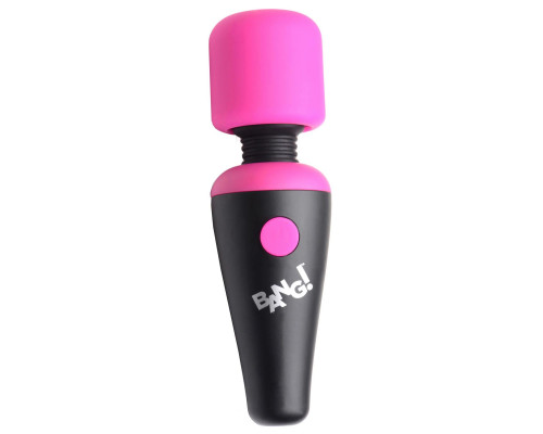 Заказать Розово-черный мини-вибромассажер 10X Vibrating Mini Silicone Wand