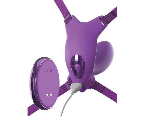Заказать Фиолетовый пояс с вибровкладкой Ultimate G-Spot Butterfly Strap-On