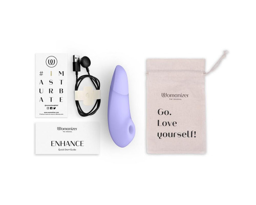 Сиреневый бесконтактный клиторальный стимулятор Womanizer Enhance с вибрацией Сиреневый бесконтактный клиторальный стимулятор Womanizer Enhance с вибрацией
