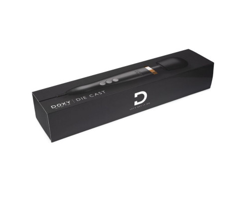 Черно-золотистый проводной жезловый вибратор Doxy Die Cast - 37 см.