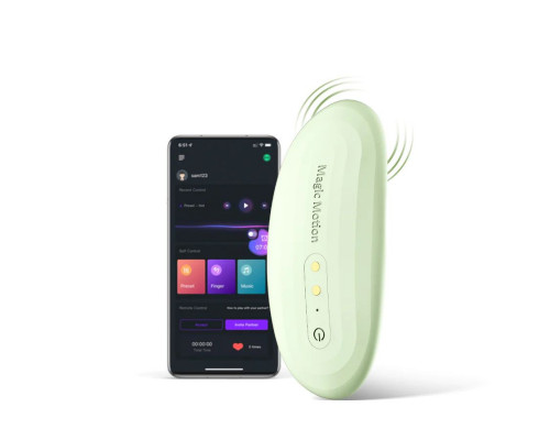 Зеленый вибромассажер в трусики Magic Motion Nyx - 8,8 см.