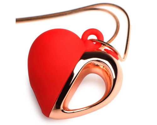 Заказать Красное ожерелье с подвеской-вибратором 10X Vibrating Silicone Heart Necklace