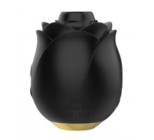 Черный клиторальный стимулятор Black Rose Silicone Clitoral Suction