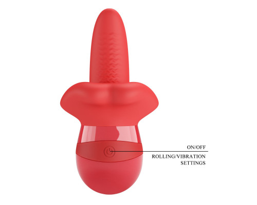 Красный вибратор с подвижным язычком Obelia