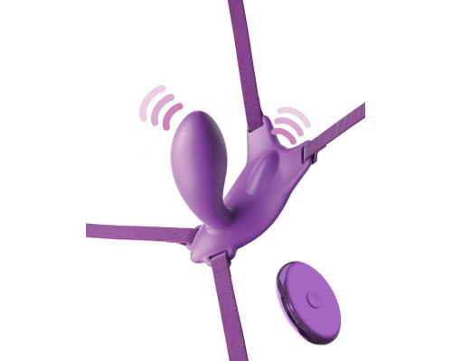 Заказать Фиолетовый пояс с вибровкладкой Ultimate G-Spot Butterfly Strap-On