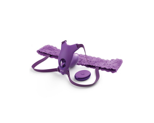 Заказать Фиолетовый пояс с вибровкладкой Ultimate G-Spot Butterfly Strap-On