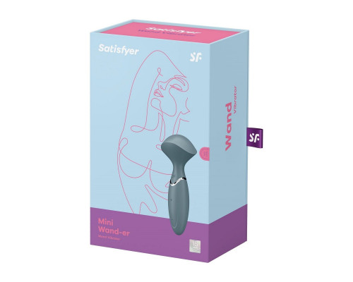 Заказать Серый вибромассажер Mini Wand-er - 16 см.