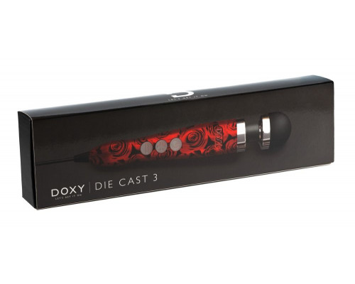 Заказать Красно-черный жезловый вибратор Doxy Die Cast 3 с розами