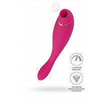 Ярко-розовый вибратор Danvi с вакуум-волновой стимуляцией