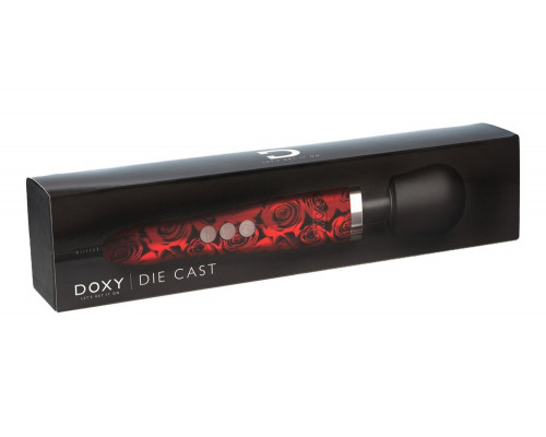 Заказать Красно-черный жезловый вибратор Doxy Die Cast с розами