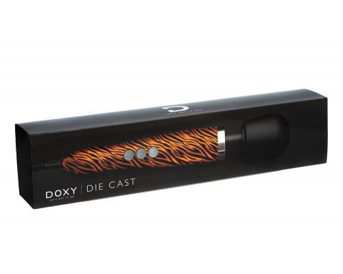 Заказать Жезловый вибратор Doxy Die Cast с тигровым принтом