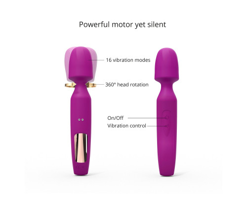 Заказать Лиловый вибратор с 2 сменными насадками R-Evolution Wand Vibrator with 2 Attachments