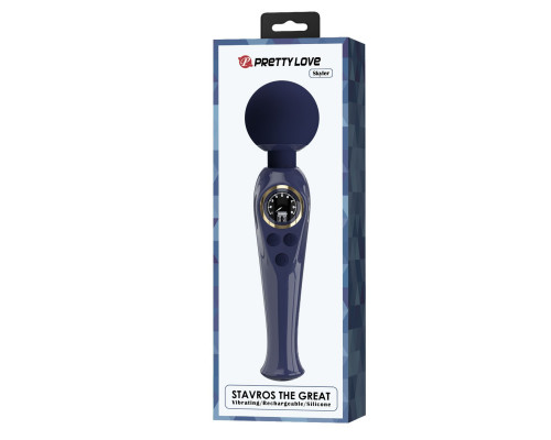 Темно-синий жезловый вибратор Skyler - 22,4 см.