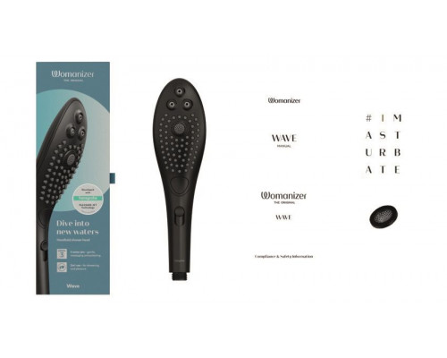 Черная насадка для душа Womanizer Wave