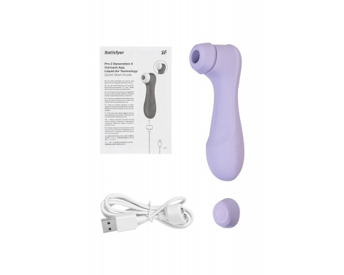 Заказать Сиреневый вакуумный стимулятор клитора Satisfyer Pro 2 Generation 3 с управлением через приложение