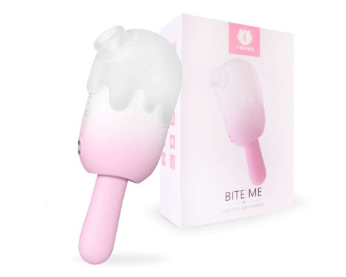 Заказать Нежно-розовый клиторальный вибромассажер Bite Me - 14,8 см.
