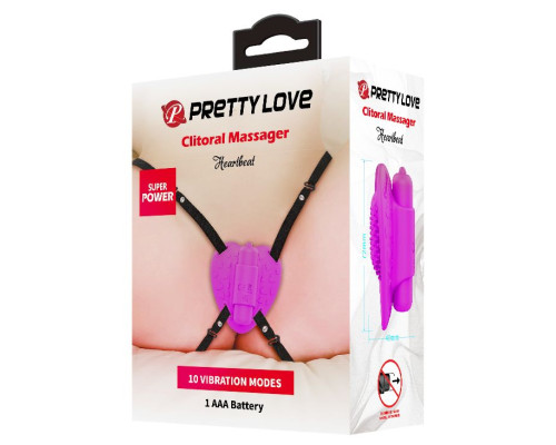 Заказать Лиловое сердечко с вибрацией и регулируемыми ремешками Heartbeat