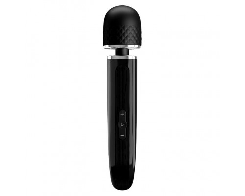 Заказать Черный мощный жезловый вибратор с изогнутой ручкой Charming Massager - 24 см.
