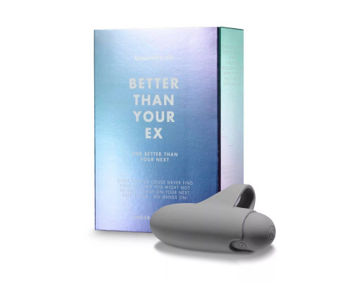 Заказать Серая вибронасадка на палец Better Than Your Ex