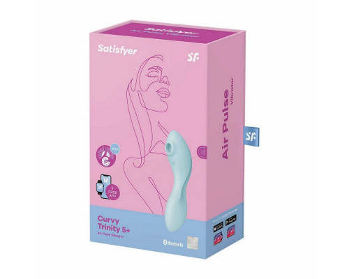 Заказать Голубой вакуум-волновой вибростимулятор Curvy Trinity 5+