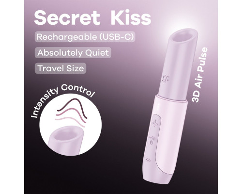 Сиреневый вакуумный стимулятор Secret Kiss Сиреневый вакуумный стимулятор Secret Kiss