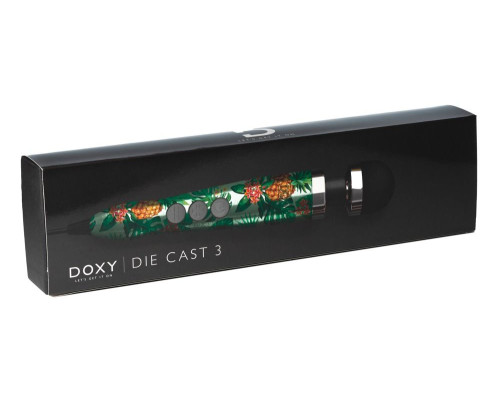 Заказать Жезловый вибратор Die Cast 3 с принтом в виде ананасов - 28 см.