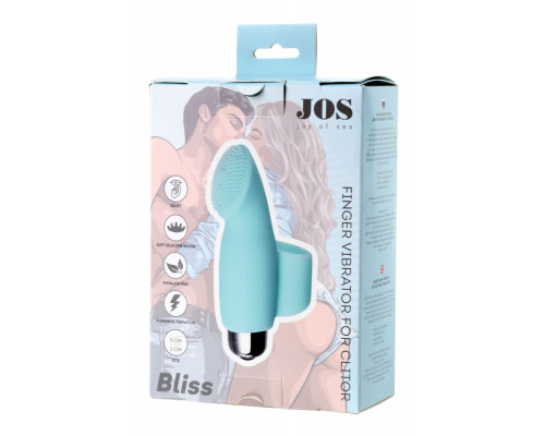 Заказать Мятная вибронасадка на палец для клиторальной стимуляции JOS BLISS - 9 см.