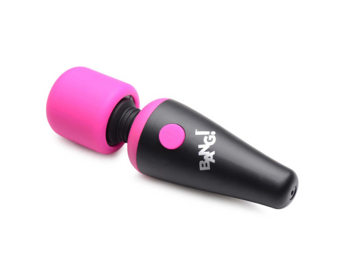 Заказать Розово-черный мини-вибромассажер 10X Vibrating Mini Silicone Wand