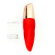 Красный мини-вибратор с раздвоенным кончиком - 12,3 см.