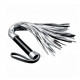 Заказать Серебристая плетка Struggle My Flogger с черной ручкой - 45 см.