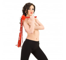 Красная многохвостая плеть - 78 см.