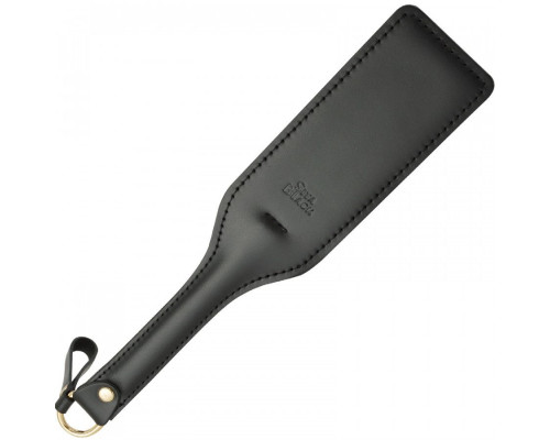 Заказать Черная кожаная шлепалка SitaBlack - 30 см.