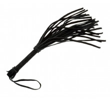 Малая черная плеть из натуральной велюровой кожи - 40 см.