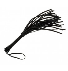 Малая черная плеть из натуральной велюровой кожи - 40 см.