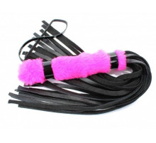 Нежная плеть с розовым мехом BDSM Light - 43 см.