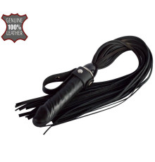 Черная плеть  Ковбой  с ручкой-фаллосом - 55 см.