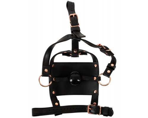 Заказать Черный намордник с кляпом-шаром Head Harness With A Gag