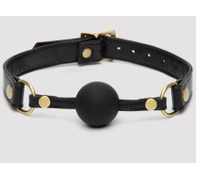 Черный кляп-шар Bound to You Faux Leather Ball Gag