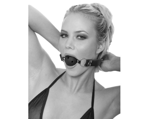 Заказать Черный кляп с дырочками Breathable Ball Gag