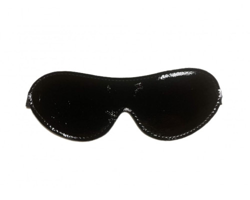 Заказать Черная лаковая маска на глаза из эко-кожи