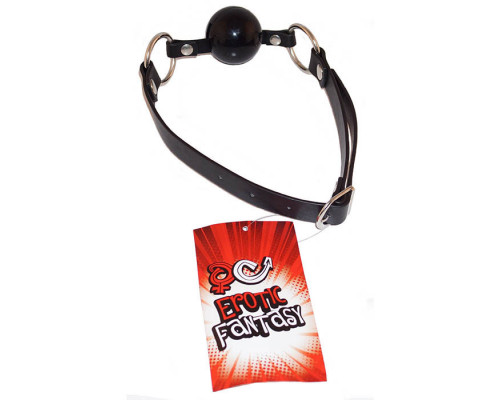 Заказать Силиконовый черный кляп-шарик на ремне Black Ballgag
