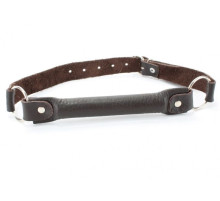 Чёрный кожаный кляп-трензель