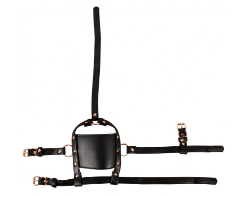 Заказать Черный намордник с кляпом-шаром Head Harness With A Gag