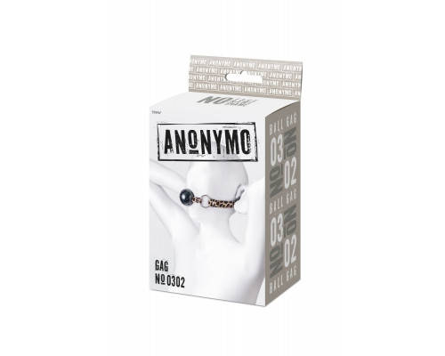 Черный кляп-шар на леопардовых ремешках Anonymo